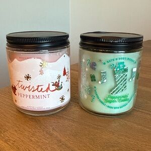 Lot of 2, Bath & Body Works Single Wick Candles Variety Holiday Scents, New